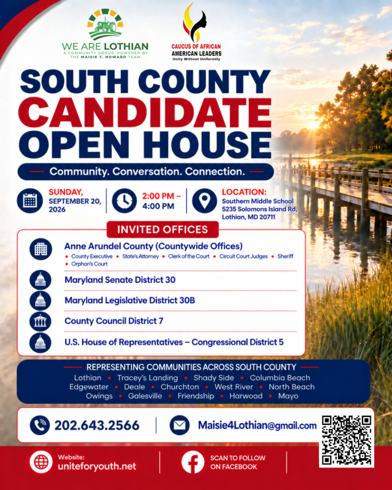 We Are Lothian and Caucus of African American Leaders to Host South County Candidate Open House Ahead of 2026 Elections